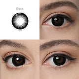 Supersize Black Colored Contacts