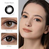 Deep Super Black Colored Contacts