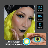 Blue and Yellow Circle Halloween Contacts