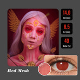 Red Mesh Halloween Contacts