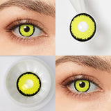 Bright Yellow Anime & Cosplay Halloween Contacts