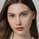 modelwearinghidrocor amber yellow colored contacts