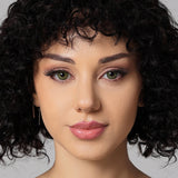 modelwearing3 tone gemstone green colored contacts