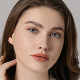 modelwearingpro crystal gray colored contacts