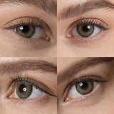 diamond caribbean green colored contacts wearing effect drawing from different angle