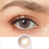 cloud pink colored contacts wearing effect drawing and plan lens