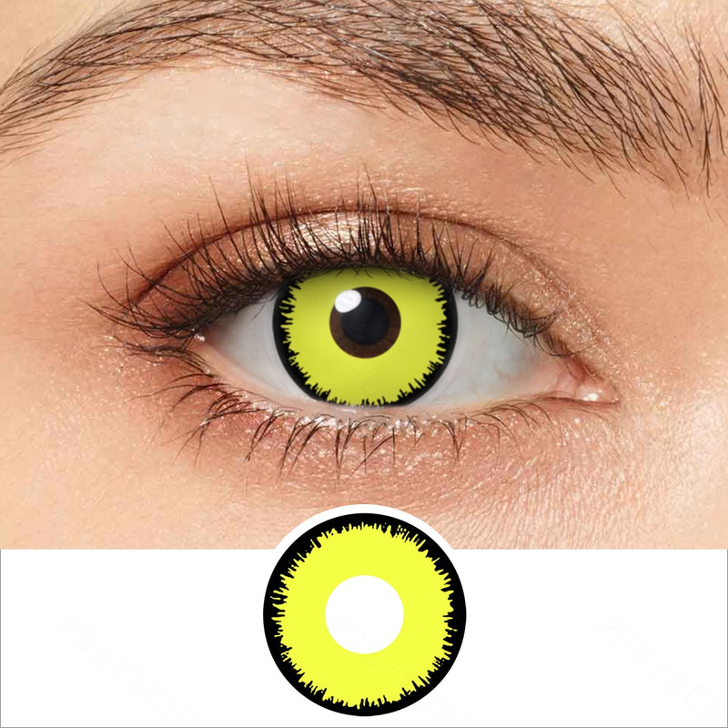 Bright Yellow Anime & Cosplay Halloween Contacts