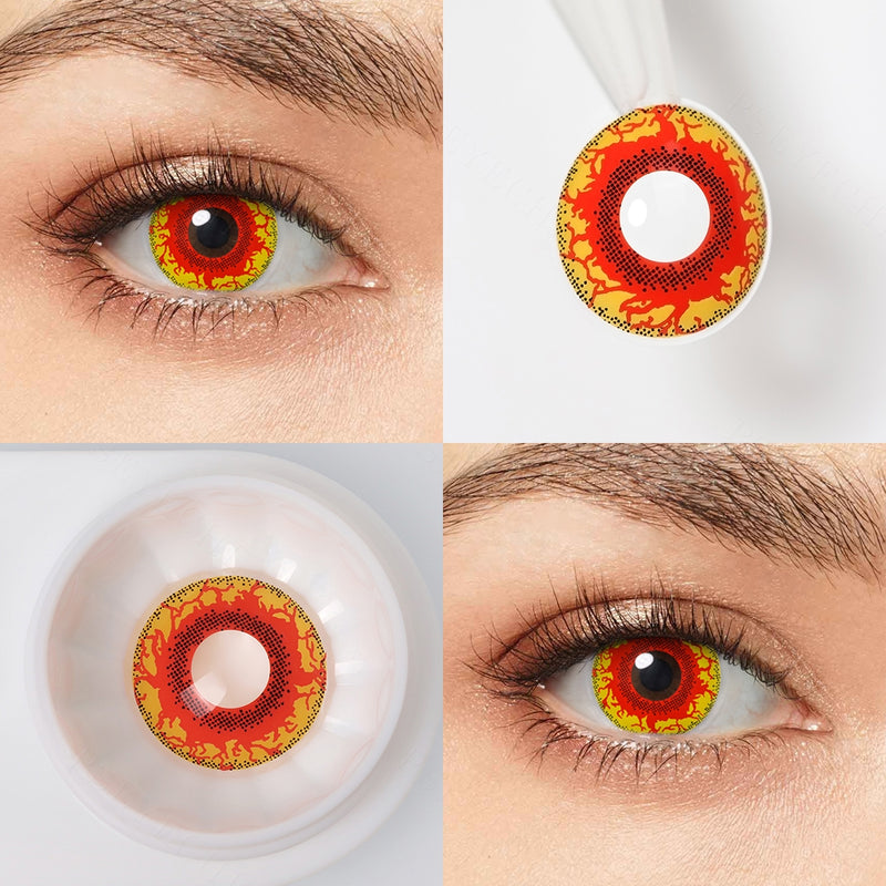 Yellow Blood Splat Halloween Contacts