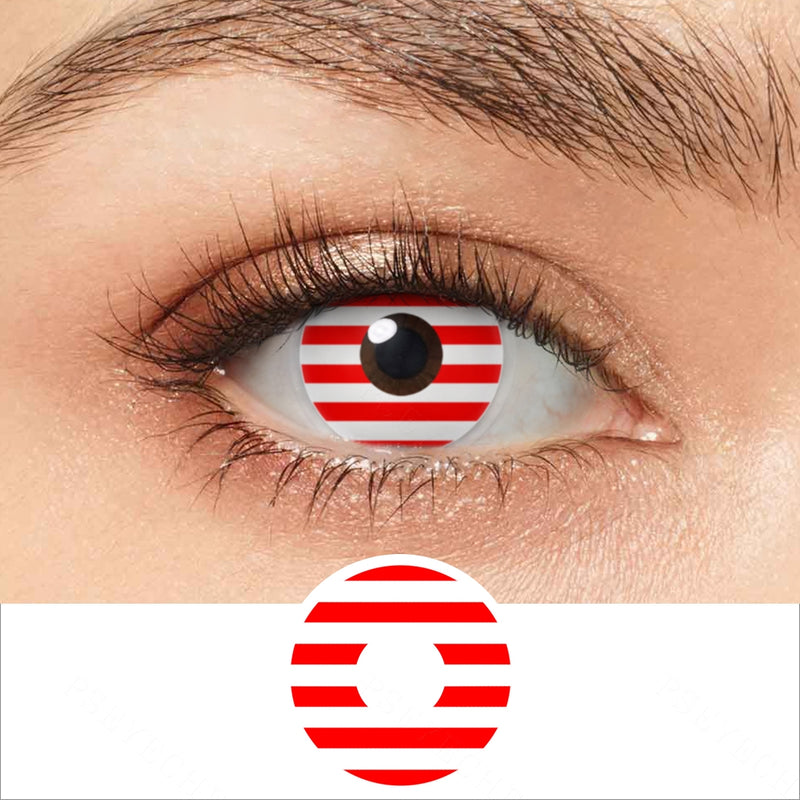 Red And White Striped Contacts