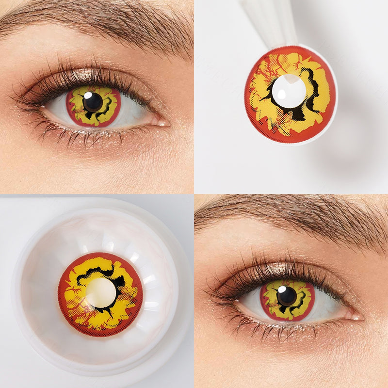 Red Yellow Burst Contacts