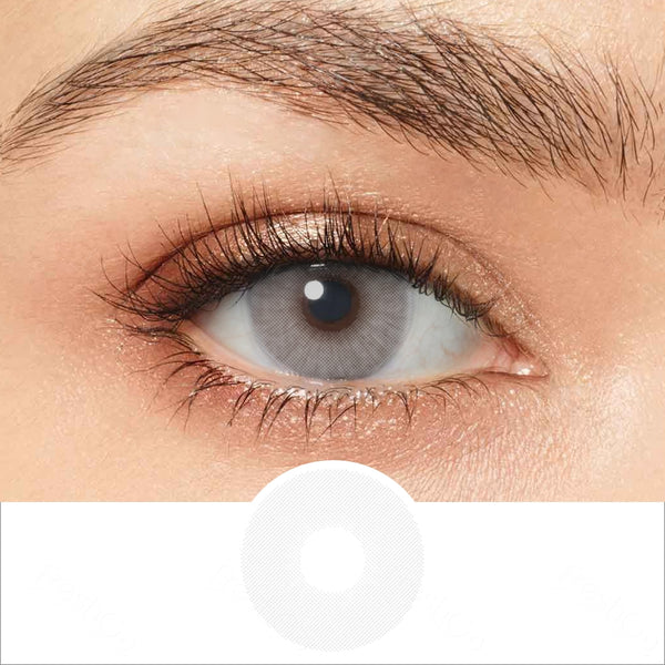 hidrocor icy gray colored contacts wearing effect drawing and plan lens
