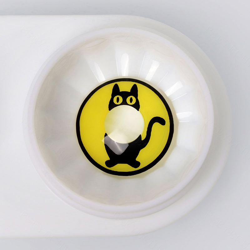 Yellow Kitten Pattern Halloween Contacts