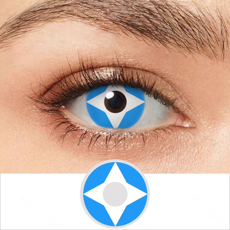 Sky Blue Four-pointed Star Contacts