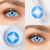 Sky Blue Four-pointed Star Contacts