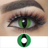 Oeil de Chat Vert Contacts d'Halloween