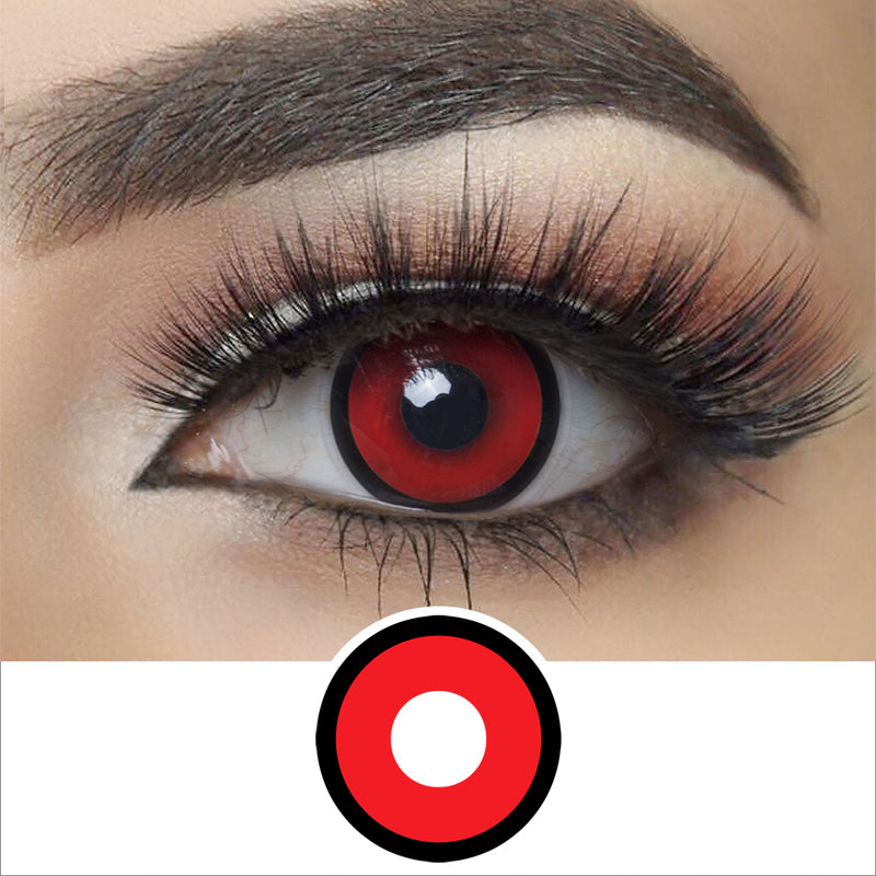 Contacts Manson rouge pour Halloween