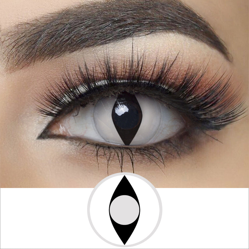 White Cat Eye Halloween Contacts