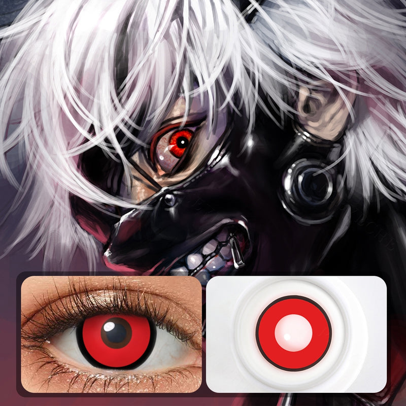 Contacts Manson rouge pour Halloween