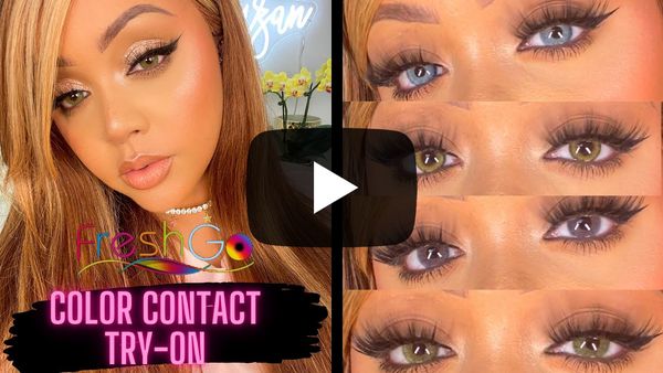 FRESHGO COLOR CONTACT TRY-ON - 7 COLORS 🤩 AFFORDABLE LENSES PERFECT FOR DARK EYES👀