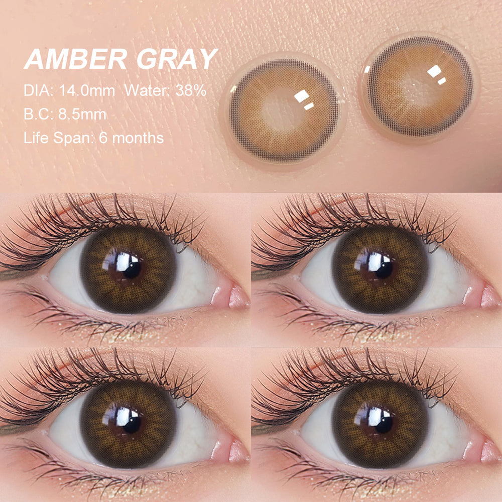 Desire Amber Gray Colored Contacts – FreshGo