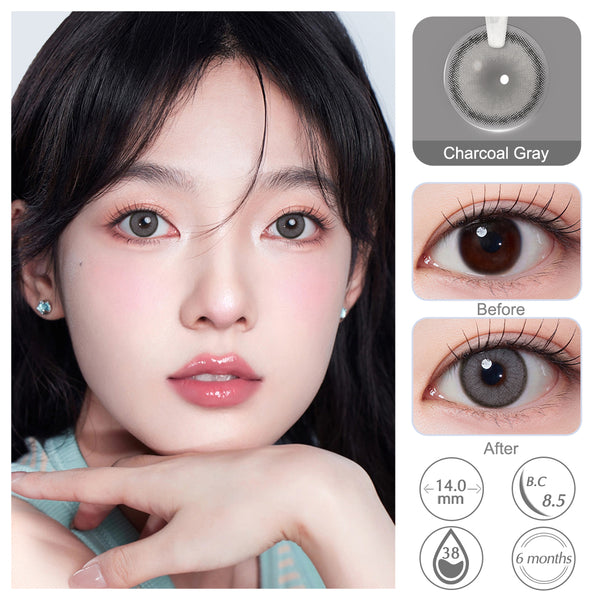 Roze Charcoal Gray Colored Contacts