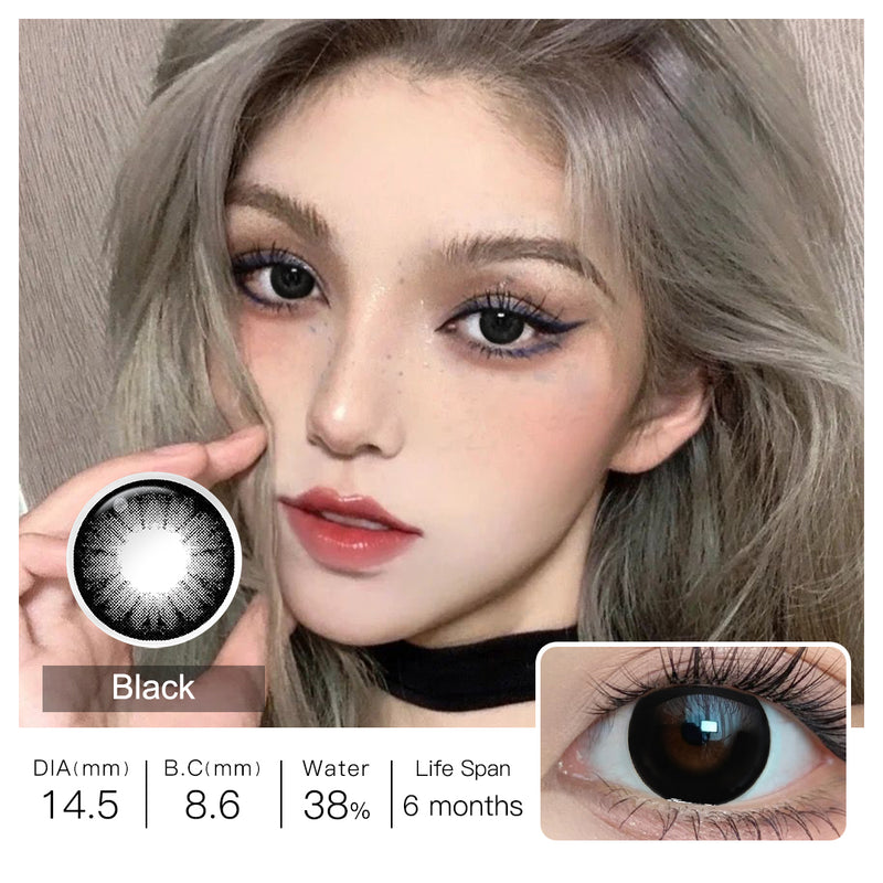 Supersize Black Colored Contacts
