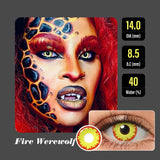 Fire Werewolf Halloween Contacts