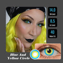 Blue and Yellow Circle Halloween Contacts