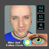 Blue and Yellow Circle Halloween Contacts