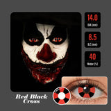 Red Black Cross Halloween Contacts