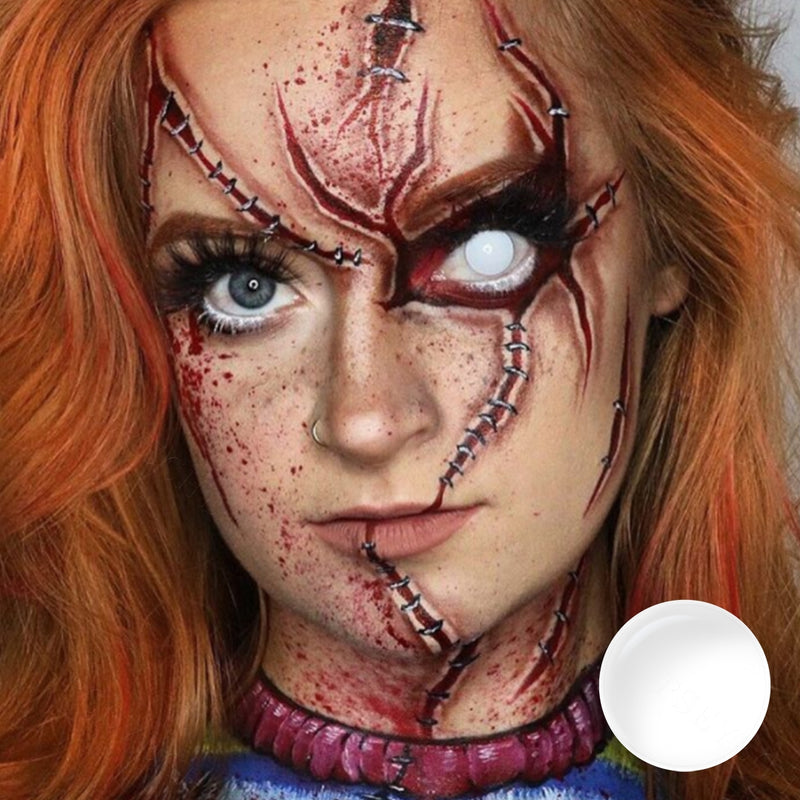 Blind White Crazy Contacts | White Blind Zombie Contacts – FreshGo