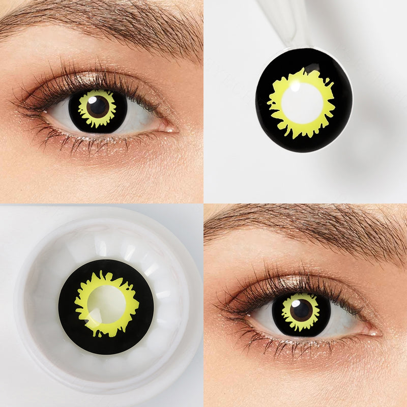 Black And Yellow Eclipse Contacts
