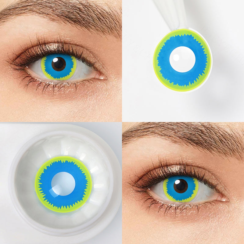 Yellow And Blue Pattern Contacts