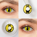 Yellow Kitten Pattern Halloween Contacts