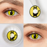 Yellow Kitten Pattern Halloween Contacts
