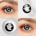 White Ghost Pattern Halloween Contacts