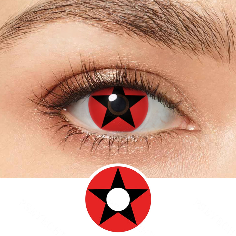 Red Black Pentagram Contacts