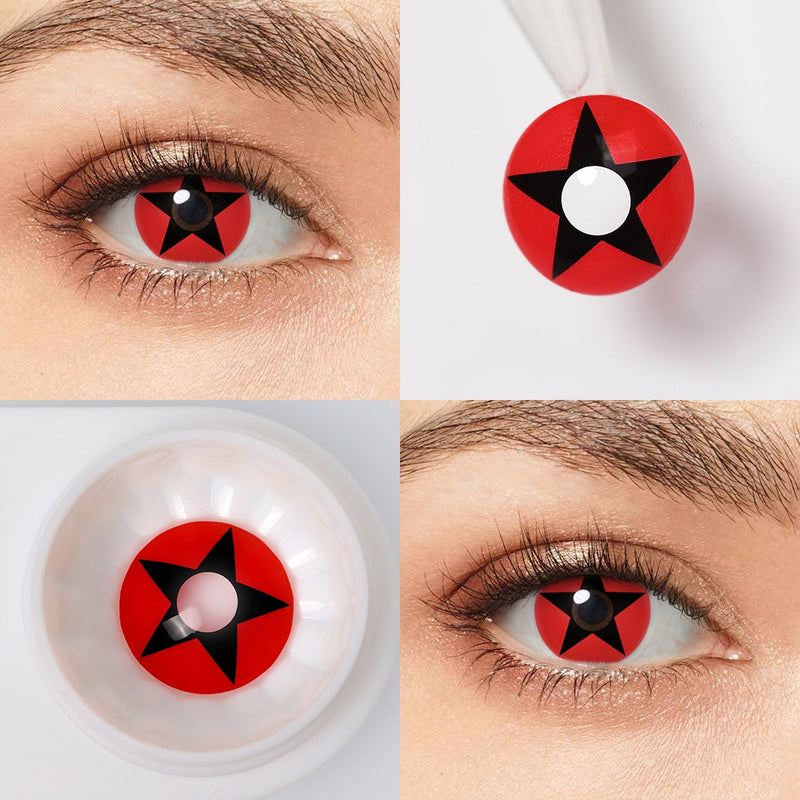Red Black Pentagram Contacts