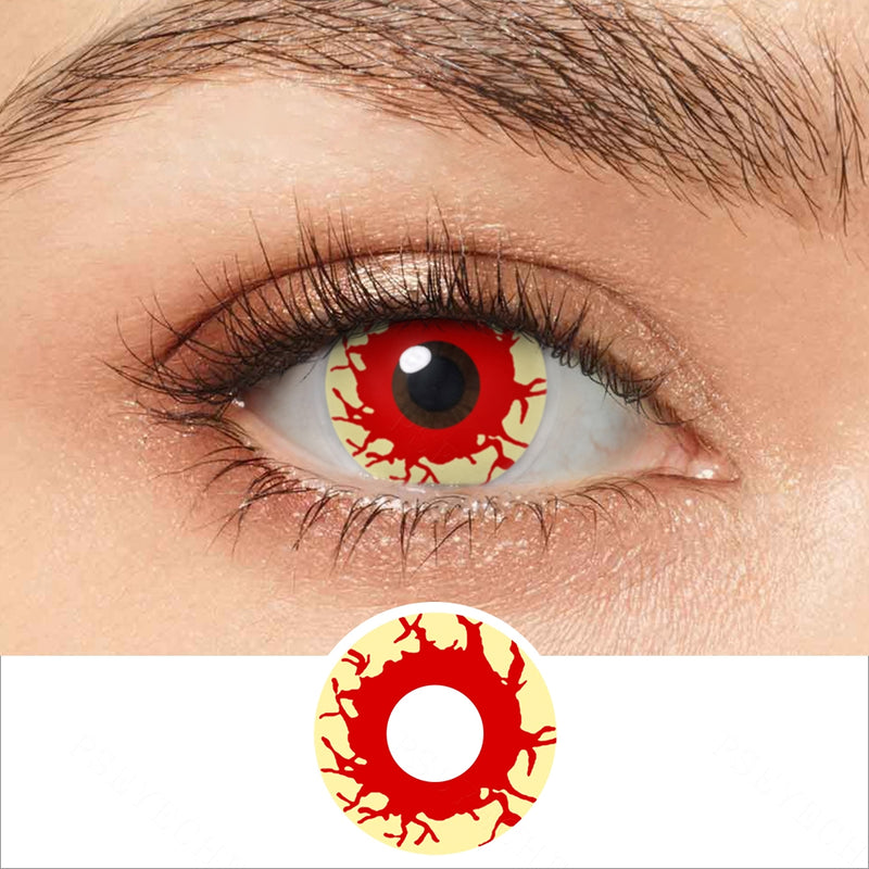 Yellowish Bloodshot Eye Contacts