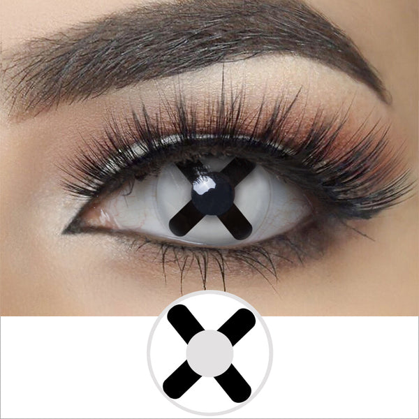 Black and White Cross Halloween Contacts