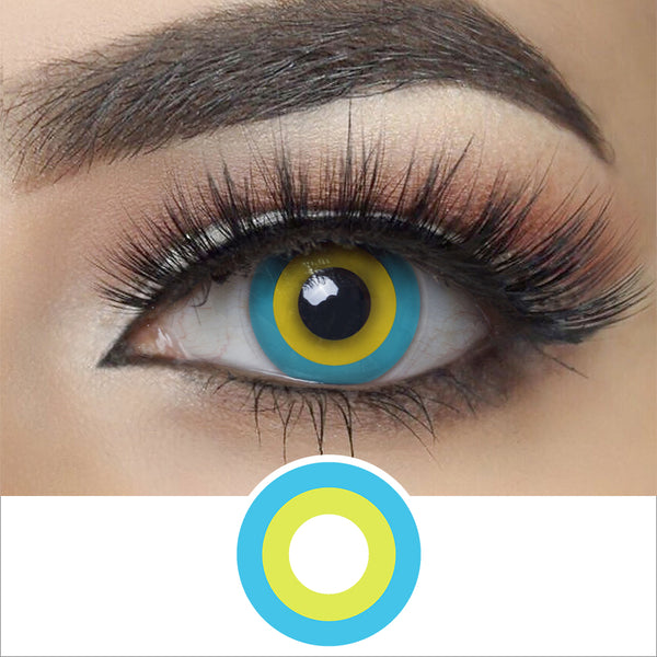 Blue and Yellow Circle Halloween Contacts