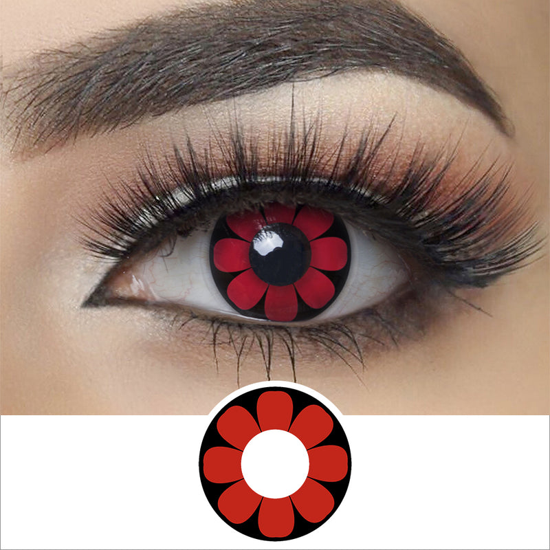 Red Daisy Halloween Contacts