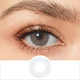 hidrocor graphite gray colored contacts wearing effect drawing and plan lens