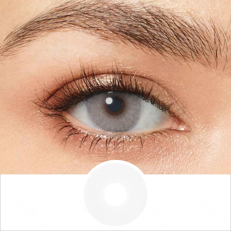 hidrocor icy gray colored contacts wearing effect drawing and plan lens