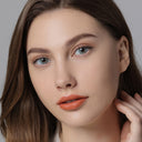 modelwearinghidrocor topaz blue colored contacts