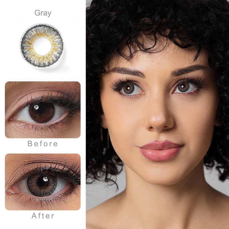 3 Tone Gray Colored Contacts