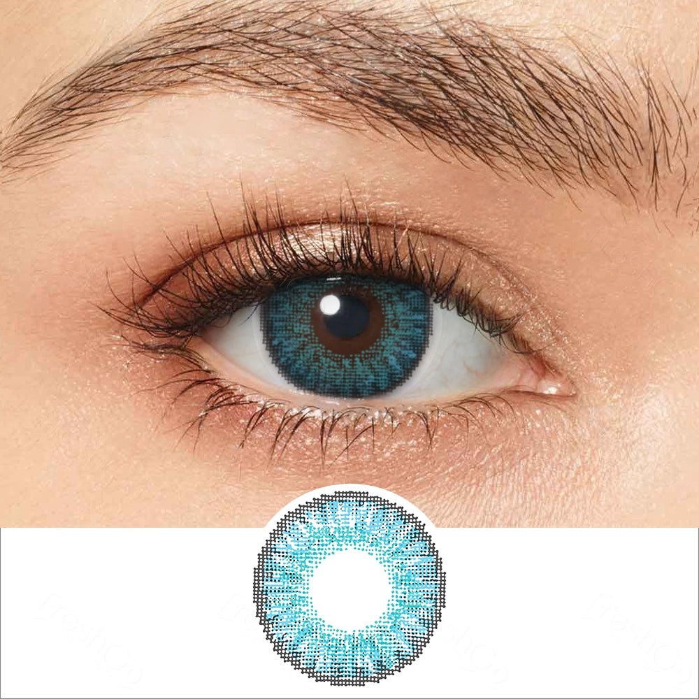 Blue Contacts| Blue Eye Contacts| 3 Tone Brilliant Blue Contact Lenses ...