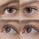 elite lavender gray colored contacts wearing effect drawing from different angle
