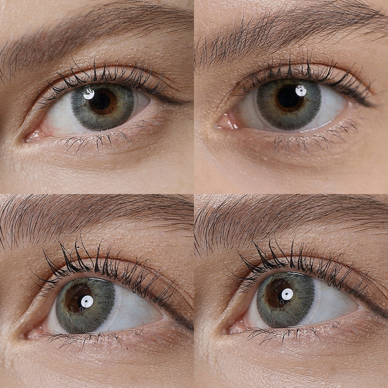 elite midnight blue colored contacts wearing effect drawing from different angle