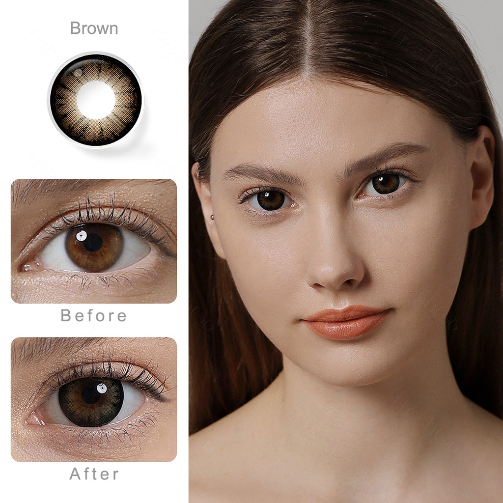 Glass Ball Chocolate Brown Color Contact Lenses โ FreshGo